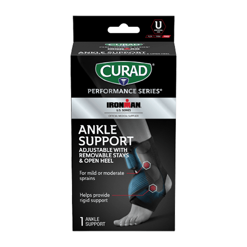 CURAD Performance Series IRONMAN Ankle Support with Removable Stays, Adjustable