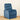 Golden Elara power recliner in a medium/large size featuring a manual adjustable headrest and blue fabric.