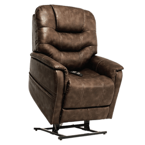 VivaLift! Elegance 2 power recliner in Badlands Walnut fabric showing its modern, clean-lined silhouette.